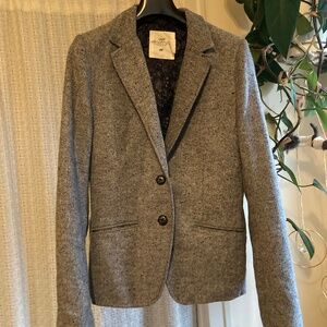 H & M LOGG Light Grey twill Woolen Blazer with Elbow Patches